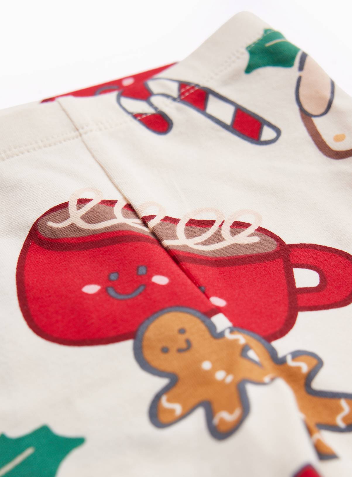 Christmas Cream-Coloured Milk & Cookies Leggings 6-9 months - Image 2